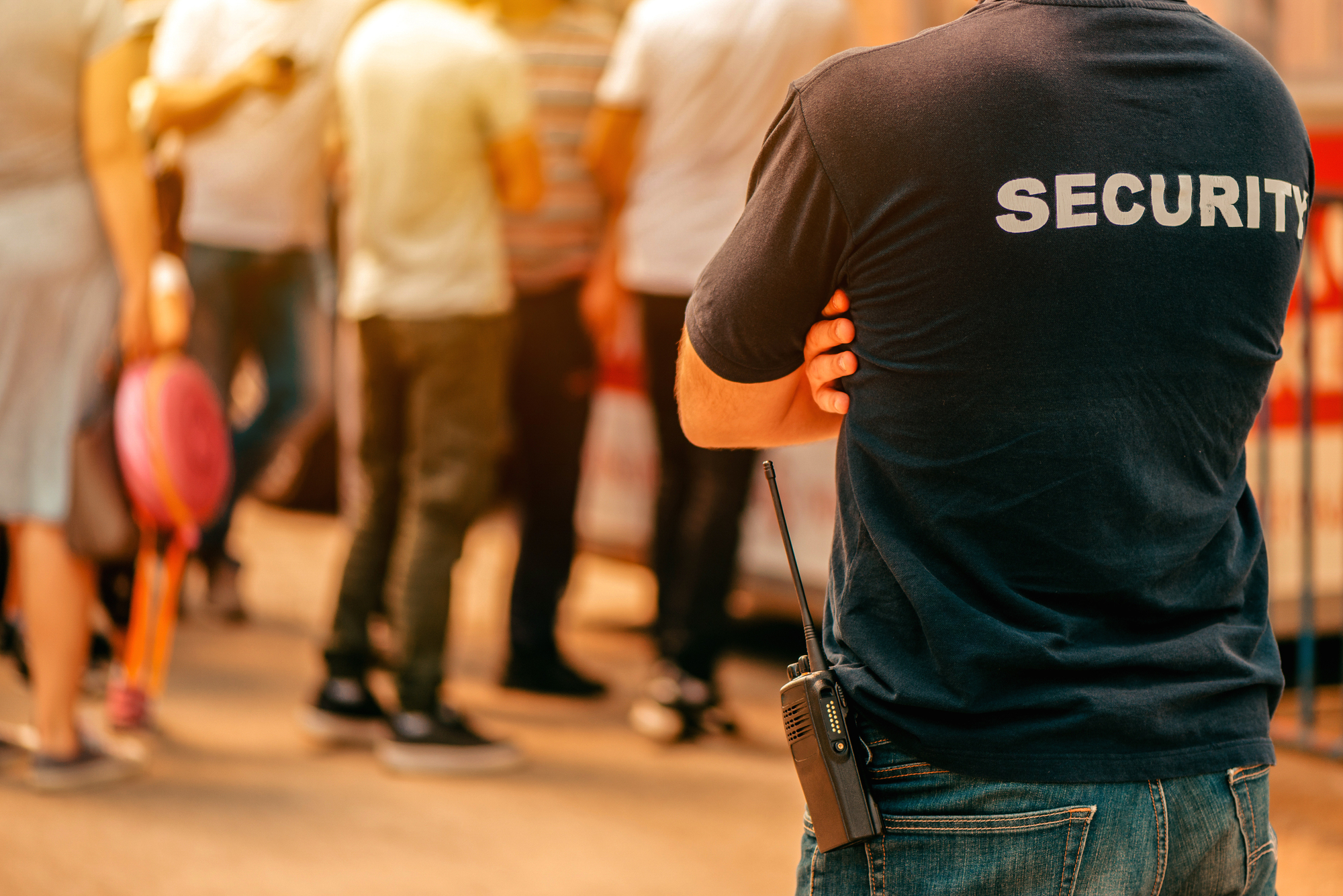 Security guard at live festivale event